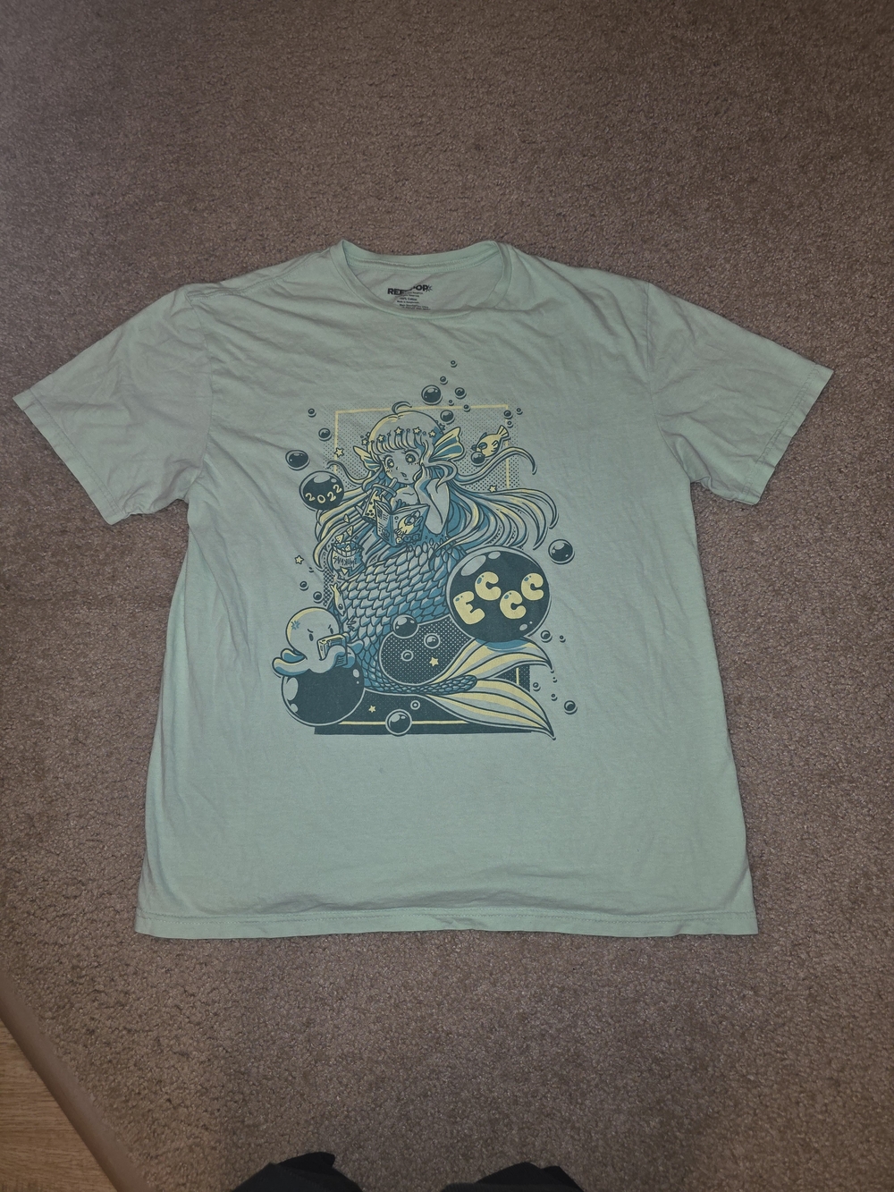 Unbranded Men's Mint Graphic Mermaid T-Shirt